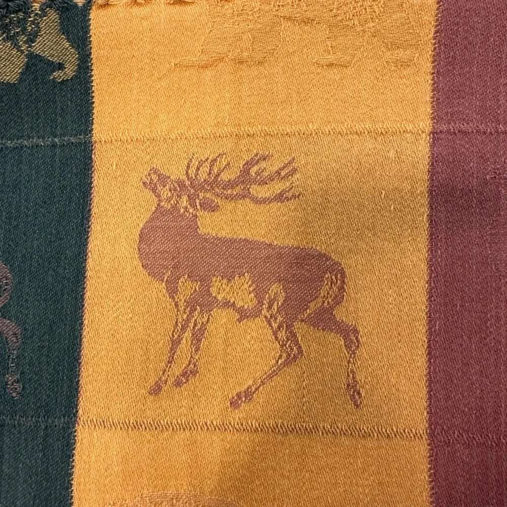 Artisans Inc Wildlife Handloomed Cotton Throw Blanket 56x56 Multicolor Lodgecore